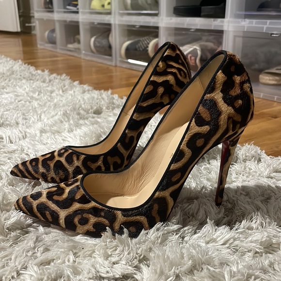 Christian louboutin leopard print calf hair 120 mm heel - Picture 2 of 6